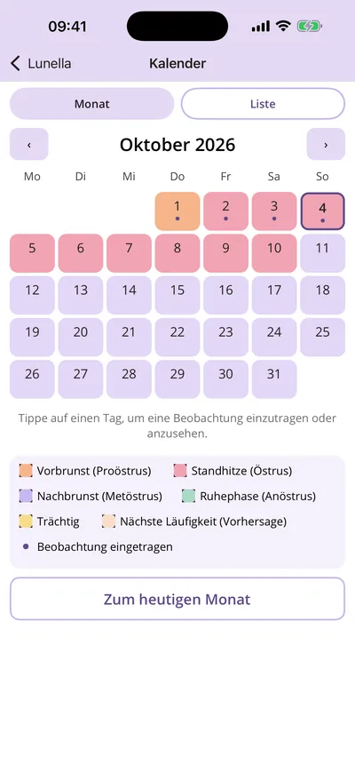 Kalender nach Phasen gefärbt