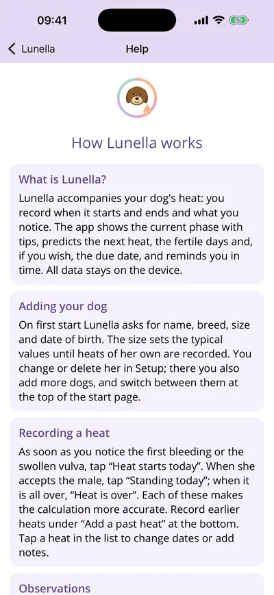 In-app guide